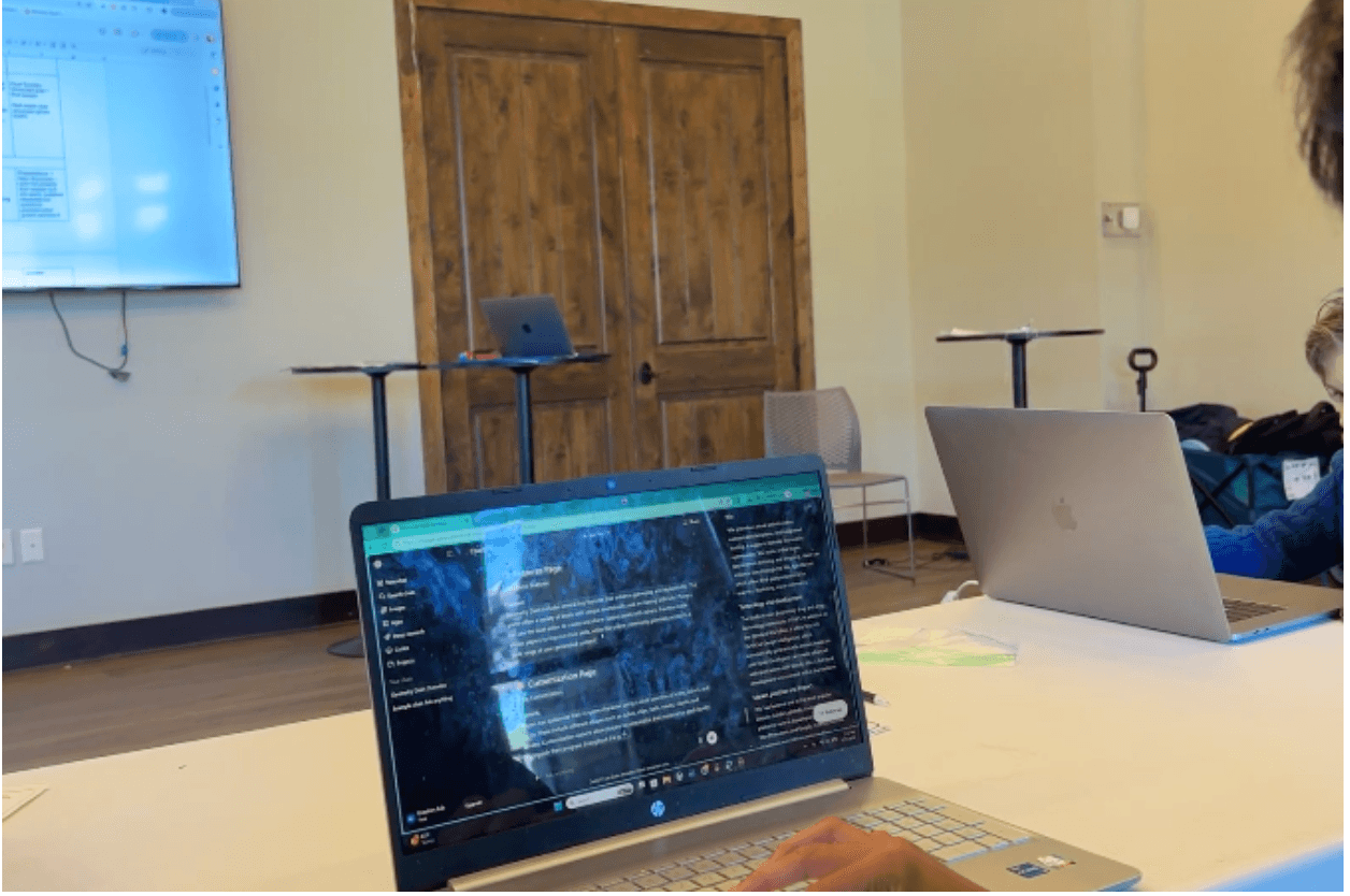 Laptop and creative tools for building a first website