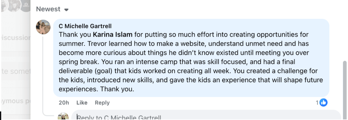 Happy kids sharing their AI camp experience